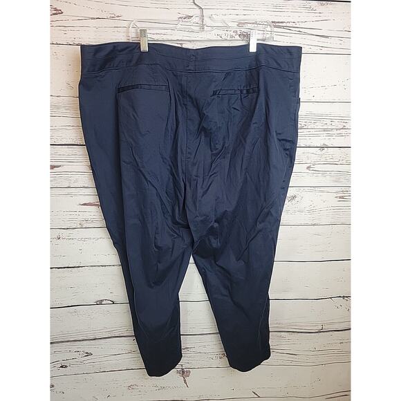 Lane Bryant Navy Blue Straight Leg High Rise Casual Cropped Pants Womens Size 26 - Picture 3 of 10